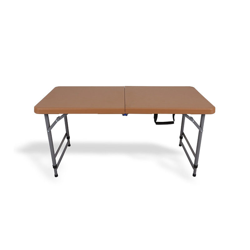 Brown Plastic Folding Tables , Adjustable 4 Foot Folding Table 100% Virgin HDPE
